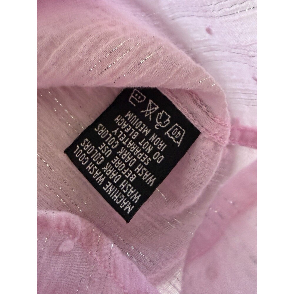 Cowgirl Hardware Girls Pink Long Sleeve Western Pearl Snap Shirt Size M Teen. - Picture 5 of 10